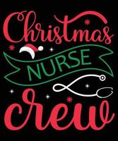 Christmas Nurse Crew Typography T-Shirt Design vector