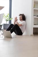 man enjoying relaxing lifestyle photo