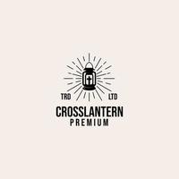 premium cross lantern vector logo design