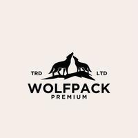 premium wolf pack vector logo design