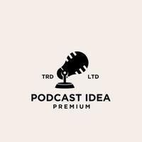 premium Podcast bulb light idea logo design vector