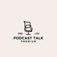 bubble chat Podcast logo design vector