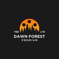 Premium pine forest film vector black logo icon design