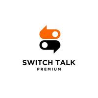 switch talk with bubble chat icon logo design vector