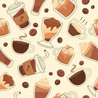 Coffee Beverages Seamless Background vector