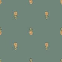 Seamless Pattern With Hand Drawn Pineapples. Fruit Print. vector