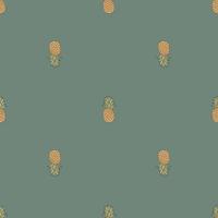 Seamless Pattern With Hand Drawn Pineapples. Fruit Print. vector