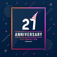 27 years anniversary greetings card, 27 anniversary celebration background free vector. vector