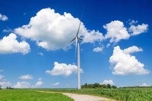 Green energy wind turbine farms in Ontario Canada produce clean energy and replace coal industry photo