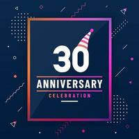 30 years anniversary greetings card, 30 anniversary celebration background free vector. vector