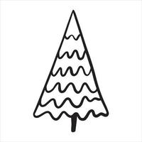 vector drawing in the style of doodle. Christmas tree. simple drawing of an abstract Christmas tree.