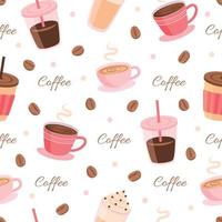 Hot and Cold Coffee Seamless Pattern vector