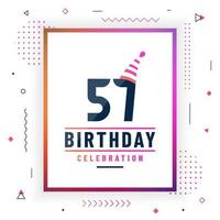 57 años tarjeta de saludos de cumpleaños, 57 cumpleaños celebración fondo colorido vector libre.