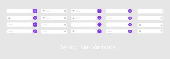 Elemento de variantes del botón de la barra de búsqueda para el diseño de la interfaz de usuario.