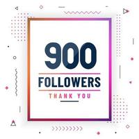 Thank you 900 followers celebration modern colorful design. vector