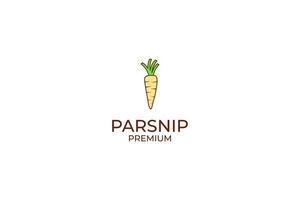 Flat parsnip logo vector design illustration idea