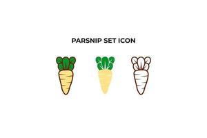 Flat parsnip logo vector design illustration idea