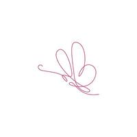 Butterfly line art image illustration template vector