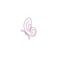 Butterfly line art image illustration template vector