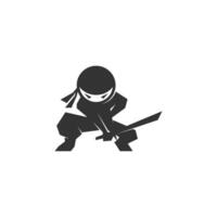 ilustración de diseño de icono de logotipo ninja vector