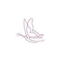 Butterfly line art image illustration template vector