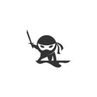 ilustración de diseño de icono de logotipo ninja vector