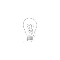 Light bulb line art icon design illustration vector