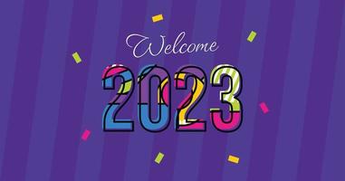 Modern and trendy 2023 welcome greeting vector illustration