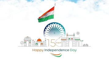 fond réaliste de la fête de l'indépendance de l'inde, 15 août video
