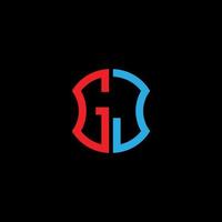 Diseño creativo del logotipo de la letra gj con gráfico vectorial, diseño de logotipo abc simple y moderno. vector