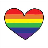 simple illustration on the theme of the LGBT community, a heart with an LGBT rainbow. love, lesbian, gay, transgender, bisexual vector