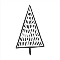 dibujo vectorial al estilo de garabato. árbol de Navidad. dibujo simple de un árbol de navidad abstracto. vector