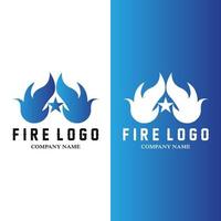 red smoldering fire icon vector logo, classic retro design