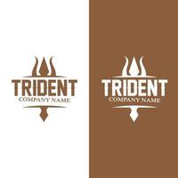 Trident Logo Template Vector Icon Design, god war weapon, spear power of the ocean