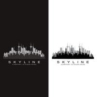 City Skyline,Skyscraper for Urban Real Estate Building Logo Design Vector