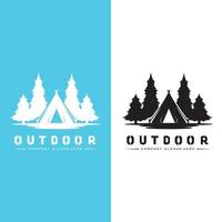 camping outdoor logo icon vector. concept retro illustration design vector