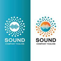 music sound wave logo icon vector, speaker and headset vector