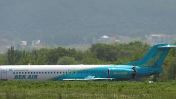 Airplane of Bek Air, side view video