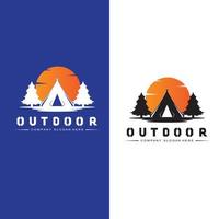 camping outdoor logo icon vector. concept retro illustration design vector