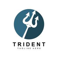 Trident Logo Template Vector Icon Design, god war weapon, spear power of the ocean