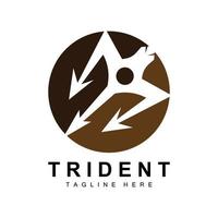 Trident Logo Template Vector Icon Design, god war weapon, spear power of the ocean