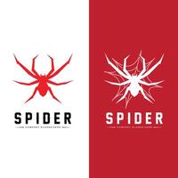 iconos vectoriales del logotipo de araña y telaraña, animales que hacen nidos, para halloween, disfraces vector