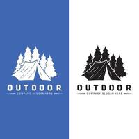 camping outdoor logo icon vector. concept retro illustration design vector