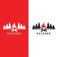 camping outdoor logo icon vector. concept retro illustration design vector