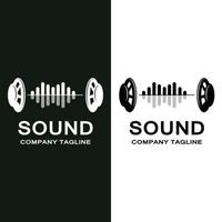 music sound wave logo icon vector, speaker and headset vector