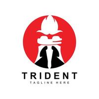 Trident Logo Template Vector Icon Design, god war weapon, spear power of the ocean