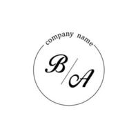 Initial BA logo monogram letter minimalist vector