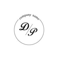 Initial DP logo monogram letter minimalist vector