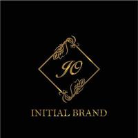 initial JO handwritten luxury letter template vector