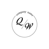 Initial QW logo monogram letter minimalist vector